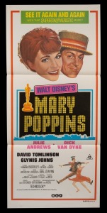 MARY POPPINS: Original 1964 Australian daybill poster; small tear at top right margin.