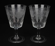 WEBB antique English etched crystal suite of stem ware including ale glasses (setting for six), 19th/20th century, (36 items), acid etched factory mark to the base, the largest 15cm high. - 3