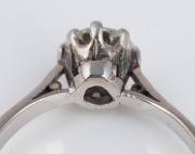 An impressive 18ct white gold and diamond solitaire engagement ring, mid 20th century, stamped "18ct", ​​​​​​​2.4 grams. - 2