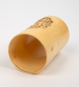 An antique Chinese carved ivory brush pot, Qing Dynasty 19th century, 8cm high, 5cm diameter. - 3