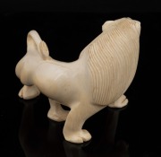 An Indian carved ivory lion ornament, early to mid 20th century, ​​​​​​​9cm high, 11cm wide. - 2