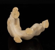 An Indian carved ivory lion ornament, early to mid 20th century, ​​​​​​​9cm high, 11cm wide. - 3