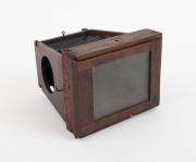 SHEW & CO.: Unusual "Guinea Xit" gate-struts camera, c. 1906, plate dimensions 7.5 x 10cm, uninscribed brass lens. - 2