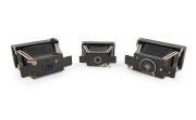 HOUGHTON: Group of c. 1910s strut-folding cameras, comprising Ensignette No. 1, Ensignette No.2, and Ensignette No. 2B De Luxe. (3 items)