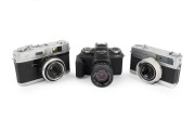 MINOLTA: Group comprising c. 1959 Minolta A3 M, c. 1964 Minolta 24 Rapid, and c. 1979 Minolta 110 Zoom SLR MKII. (3 items)