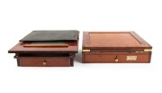 Two c. 1890s photographer's retouching desks, one with "T.S. Bruce, Hampstead, London" inlay; the larger approx. 9 x 36 x 35.5cm (when closed). - 2
