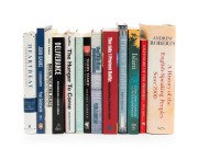 POLITICS & GLOBAL ISSUES: A shelf of 1990s-2000s books, all signed by their authors with accompanying dedication to Australian politician Alexander Downer; titles include "Heartbeat - George Bush in His Own Words", "Tomorrow's Islam - Uniting Age-Old Beli