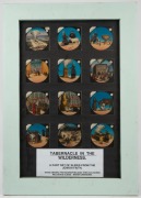 RELIGIOUS THEMES: A collection of 53 hand-illustrated glass slides for magic lantern; arranged across five different frames with glass backing, the largest 58 x 42cm overall. - 3