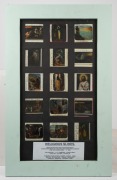 RELIGIOUS THEMES: A collection of 66 hand-illustrated glass slides for magic lantern, arranged across four different frames with glass backing, the largest 72 x 51cm overall. - 2
