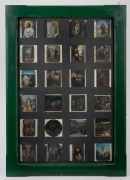 RELIGIOUS THEMES: A collection of 66 hand-illustrated glass slides for magic lantern, arranged across four different frames with glass backing, the largest 72 x 51cm overall. - 3