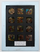 RELIGIOUS THEMES: A collection of 66 hand-illustrated glass slides for magic lantern, arranged across four different frames with glass backing, the largest 72 x 51cm overall. - 4