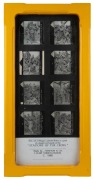 Three framed displays incorporating 19 photographic glass slides (some hand-tinted) for magic lantern, all with glass backing; religious and English countryside content; the largest 63.5 x 24.5cm overall.