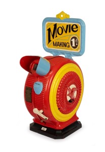"Movie Making 1d." cast-iron tabletop mutoscope by the American Mutoscope and Biography Co. New York, c. 1920s; reel and key present, operates manually with One Penny coin, overall height 83cm.