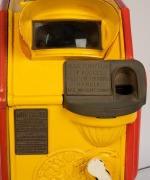 "What the Butler Saw 1d." cast-iron tabletop mutoscope by the International Mutoscopes Syndicate London, c. 1920s; reel and key present, operates manually with One Penny coin, overall height 88cm. - 3