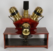 Epidiascope by Radiguet & Massiot Paris, c. 1900s, polished timber and brass; height 80cm. - 2