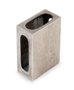 A vintage sterling silver matchbox holder with machine engraved decoration, 5.5cm high, 42 grams.