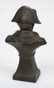 NAPOLEON BONAPARTE (as emperor) miniature cast bronze bust, 19th century, 15.5cm high. - 2