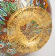 A Murano glass vase with candy cane murrines and gold foil inclusions, bearing original label and paperwork "DOGI'S MURANO ART", with original purchase documentation, ​​​​​​​25cm high. - 3