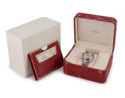 OMEGA "Seamaster" automatic chronograph gents wristwatch in stainless steel case with original bracelet and clasp, accompanied by original documentation, box and packaging (Note: Leatherette box deteriorated and scuffed), 40mm wide including crown.