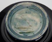 MOORCROFT "Pomegranate" English pottery bowl on blue ground, impressed "Moorcroft, Made In England", 7cm high, 20.5cm diameter. - 3