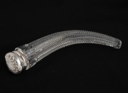 An antique sterling silver and cut crystal scent bottle, 19th century, ​​​​​​​10cm long.