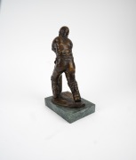 W.G. GRACE: Bronze statuette on marble plinth, Grace's name etched at base, height 29cm. - 2
