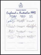 December 1981 Queensland Cricket Association Team Sheet signed by Queensland (12 players, incl. Dymock, Hohns, Ritchie, Lillie) and the West Indies (9 players, including Holding, Marshall, Garner, Lloyd); August 1980 England Team for Fifth Test Match (10 - 4