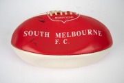 A circa 1980s T.W. Sherrin South Melbourne F.C. football, signed by greats including Jock McKenzie, Bob Pratt, Bert "Blue" Beard, Laurie Nash, and others. - 2