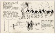 Cartoonist SAMUEL WELLS at ESSENDON MATCHES: May 1922 Essendon defeats South Melbourne by kicking 7 goals to nil in the last quarter; May 1922 Essendon draws with Fitzroy (with no goals kicked in the first quarter); the 1922 Preliminary Final in which Fit - 6