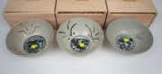 BINH THUAN SHIPWRECK group of three Chinese porcelain bowls, late Ming, circa 1600, housed in bespoke timber boxes with Christies labels and branding, 9cm high, 20cm diameter each. - 2