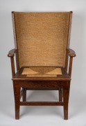 ORKNEY CHAIR fine quality Arts & Crafts oak and rattan chair, executed in the 18th century style, 19th/20th century, 85cm high, 53cm across the arms. - 2