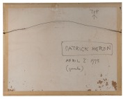 PATRICK HERON (1920-1999), Spring (Abstract, Red and Green), gouache on paper, signed and inscribed verso "Patrick Heron, April 1, 1973, Gouache", bearing "Bonython Art Gallery, Sydney" exhibition label, 60 x 77cm, 77 x 97cm overall. Accompanied by Bonyt - 2