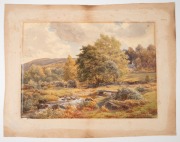 CHARLES HARMONY HARRISON (1842-1902), Untitled rural landscape, watercolours mounted on card, signed lower left "C. Harrison", 25 x 34cm, 34 x 43cm overall. - 2