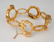 LEO AMMAVUTA stunning Australian design and manufactured 18ct yellow gold bracelet, adorned with four brilliant cut white diamonds, late 20th century, stamped "Kt18", an impressive 54.5 grams total. - 2