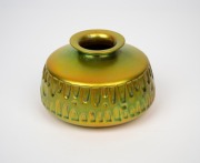 ZSOLNAY Hungarian iridescent porcelain vase, mid 20th century, factory mark to base, 8cm high, 13cm diameter. - 2