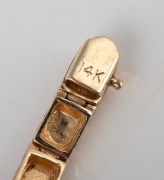 CONTINENTAL Geneva quartz ladies cocktail wristwatch in 14ct gold case with white diamond mounted bezel and 14ct gold bracelet and clasp, 33 grams not including movement. - 2