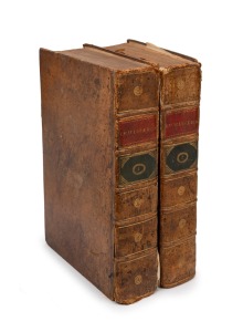 "THE NEW ENCYCLOPEDIA; OR MODERN UNIVERSAL DICTIONARY OF ARTS AND SCIENCES" Volumes 1 and 2, [London, 1797], full brown morocco with embossed gilt spines.