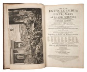"THE NEW ENCYCLOPEDIA; OR MODERN UNIVERSAL DICTIONARY OF ARTS AND SCIENCES" Volumes 1 and 2, [London, 1797], full brown morocco with embossed gilt spines. - 2
