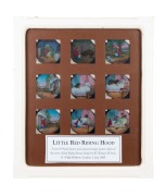 LITTLE RED RIDING HOOD: Set of 9 hand-illustrated glass slides for magic lantern by W. Watson & Sons, London; framed and glazed (with glass backing), 46 x 39.5cm overall.