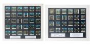 "The Pilgrim's Progress" set of 54 hand-illustrated glass slides for magic lantern; arranged across two different frames with glass backing, the larger 63 x 69cm overall.