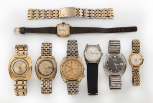 SEIKO group of seven wristwatches, comprising of four gent's automatic examples, two ladies and one junior; together with a Seiko branded bracelet, (8 items), the chronograph 40mm wide.