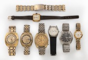 SEIKO group of seven wristwatches, comprising of four gent's automatic examples, two ladies and one junior; together with a Seiko branded bracelet, (8 items), the chronograph 40mm wide.