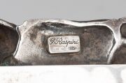Italian sterling silver tray with cast seashell decoration, stamped G.RASPINI 925, 19cm wide, 341 grams - 2