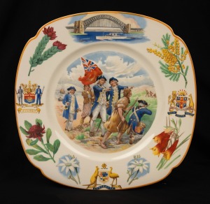 ROYAL DOULTON "Sesqui Centenary, 1788-1938" Sydney souvenir porcelain plate, ​​​​​​​26cm wide.