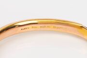 An antique 15ct gold brooch (4.8 grams), together with a 9ct gold bangle (9.6 grams), housed in an antique plush jewellery case branded "J.M. WENDT, ADELAIDE", 19th century, (3 items including the case). - 3