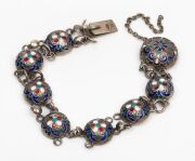 Assorted silver jewellery, cufflinks etc., including antique enamel Russian silver example (A/F), sterling silver lockets and a Mexican silver pendant, (qty). - 2