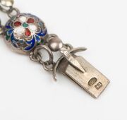 Assorted silver jewellery, cufflinks etc., including antique enamel Russian silver example (A/F), sterling silver lockets and a Mexican silver pendant, (qty). - 4