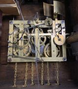 An impressive German Black Forest musical cuckoo wall clock, with dramatically carved linden wood case depicting game hunt animals, hunting horn and rifles, carved bone hands and Roman numerals, three weight movement with gong strike, cuckoo and pin barre - 6