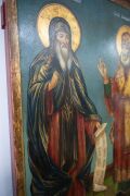 An antique icon of St. Anthony The Great (Patron Saint of Monks) and St. Athanasius of Alexandria, possibly the work of Bulgarian artist Ivan Penkov, early 20th century, 60 x 40cm. - 7