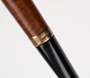 An antique English pipe in original leather case with rose gold collar and presentation plaque, circa 1920s, ​​​​​​​15cm long overall. - 4